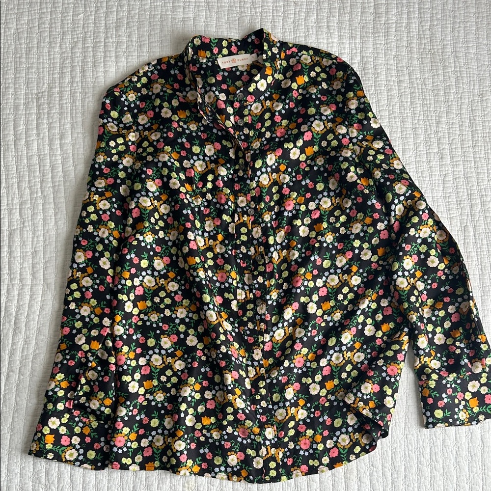 Tory Burch Multicolor Floral Blouse 100% SILK